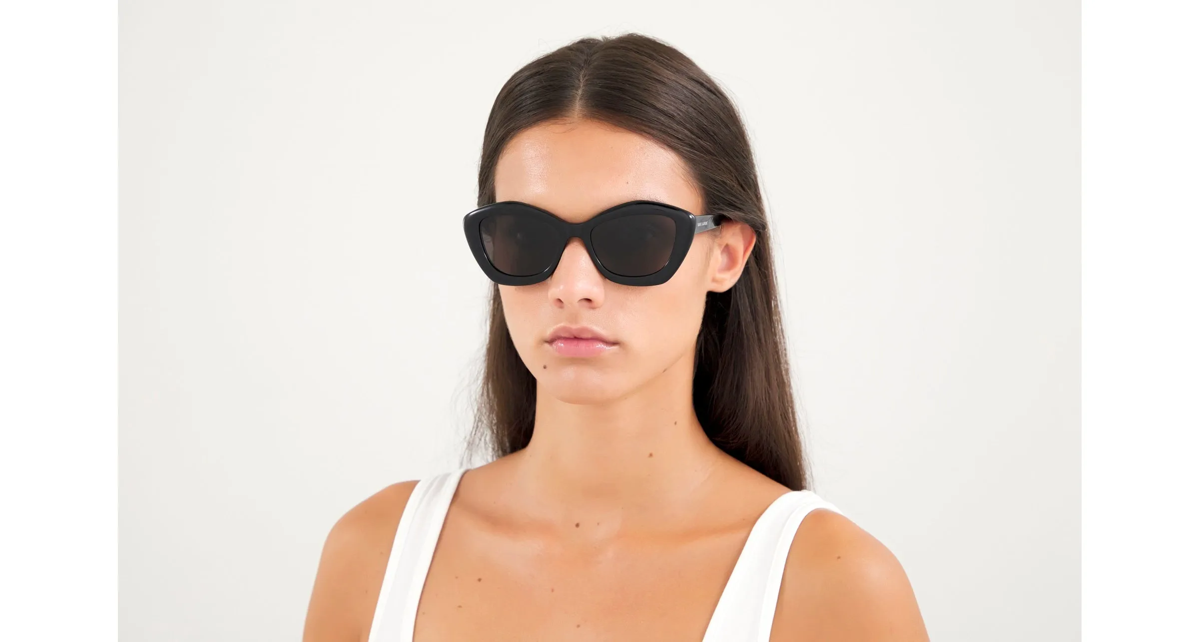 SAINT LAURENT SL 68 001 Occhiali da sole Acetato Nero Nero Geometrica Normale - immagine 2