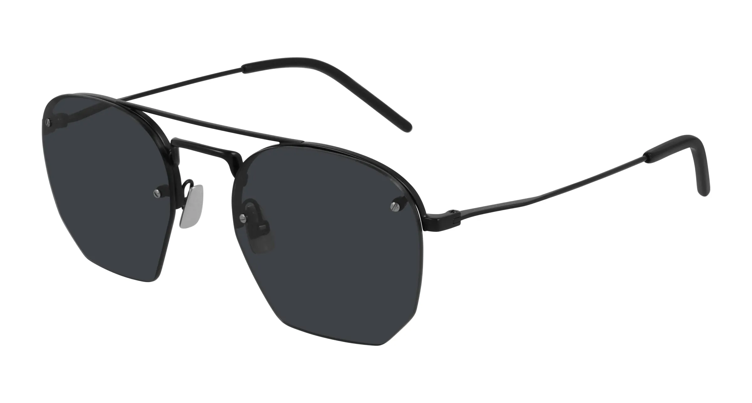 SAINT LAURENT SL 422 002 Occhiali da sole Metallo Nero Nero Geometrica Normale - immagine 1