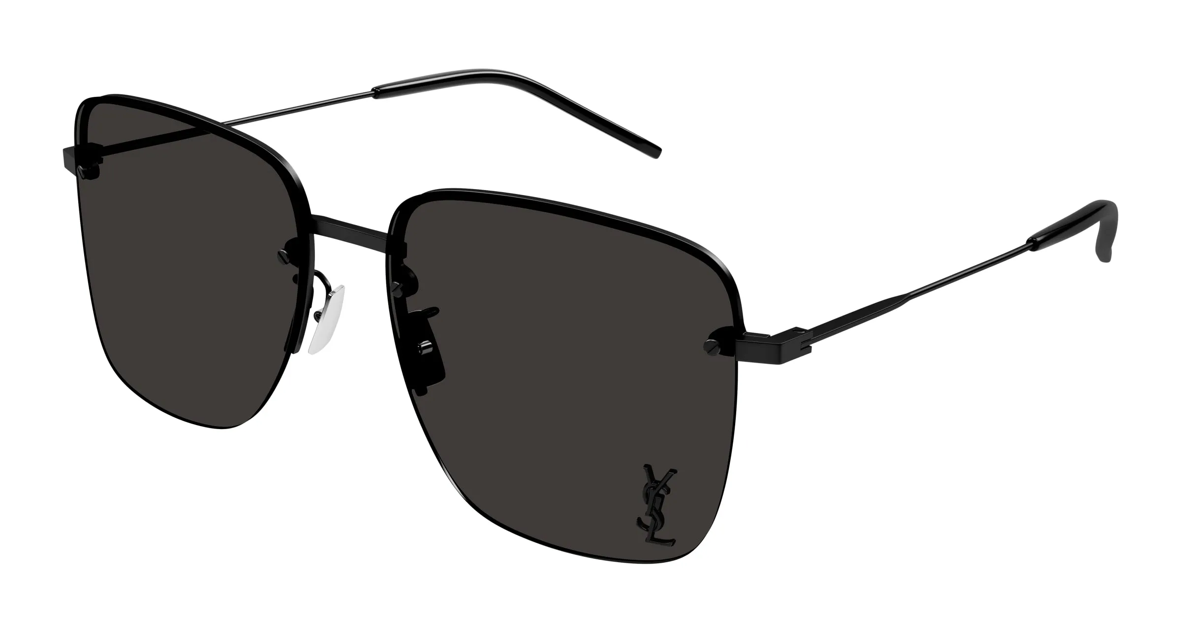 SAINT LAURENT SL 312 M 001 Occhiali da sole Metallo Nero Nero Squadrata - immagine 1