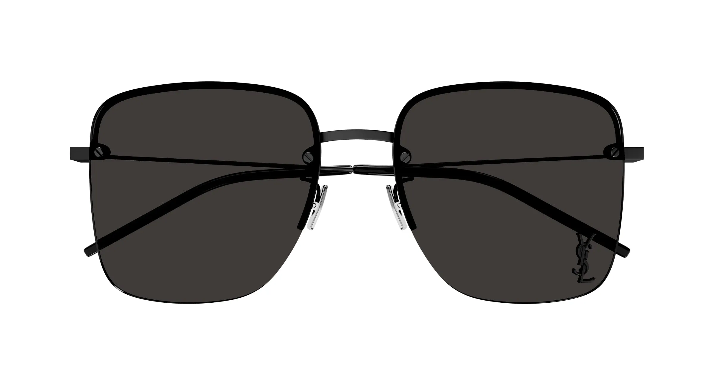 SAINT LAURENT SL 312 M 001 Occhiali da sole Metallo Nero Nero Squadrata - immagine 2
