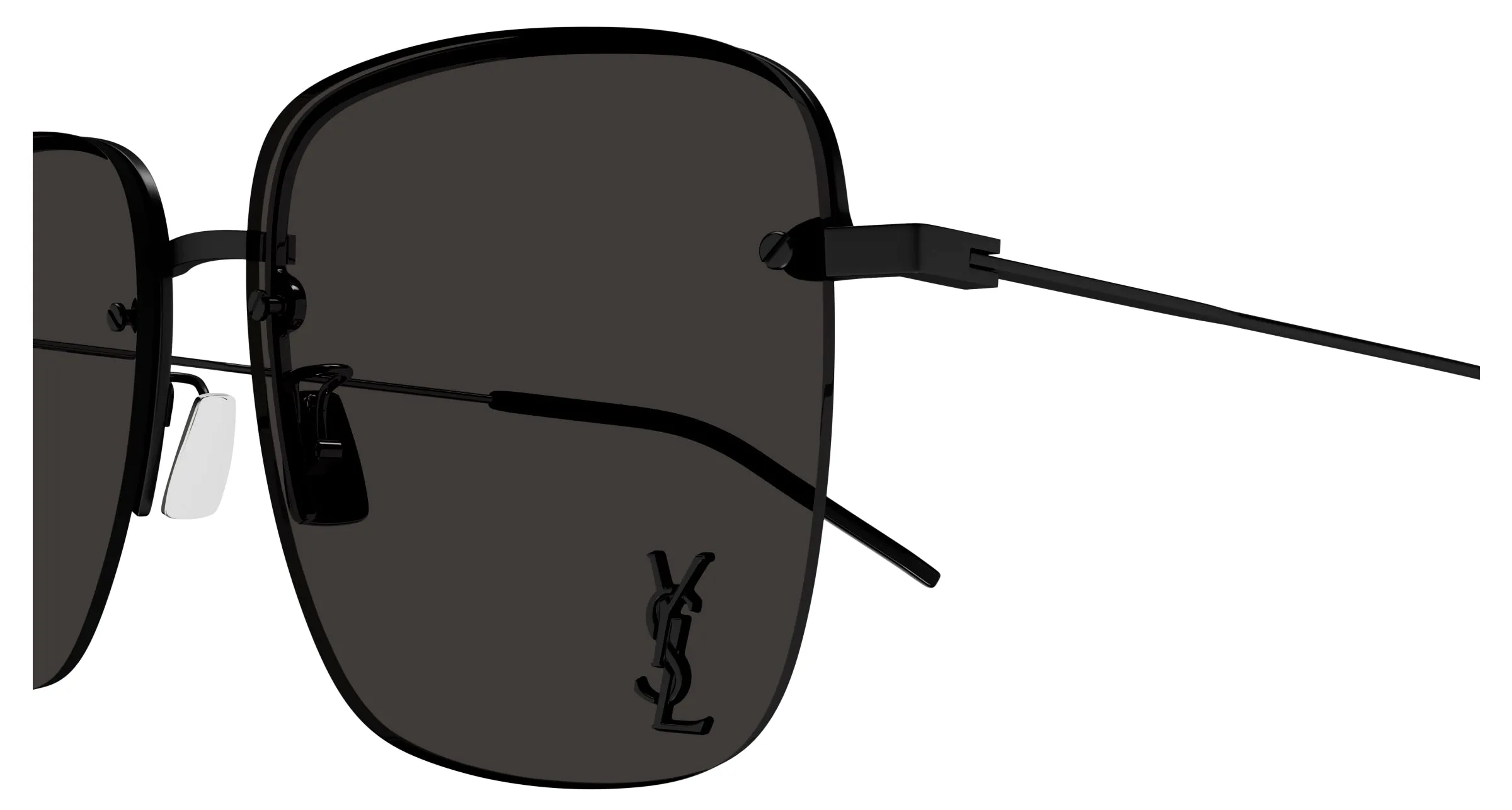 SAINT LAURENT SL 312 M 001 Occhiali da sole Metallo Nero Nero Squadrata - immagine 3