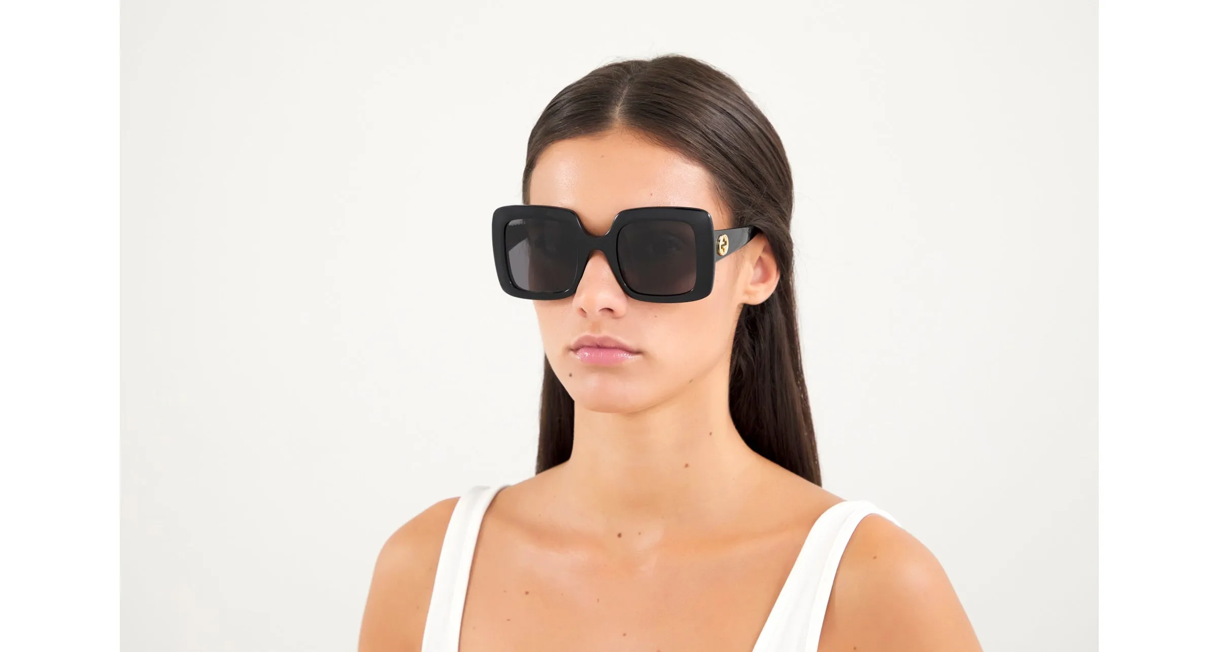 Gucci GG0896S 001 Occhiali da sole Acetato Nero Grigio Squadrata Normale - immagine 2