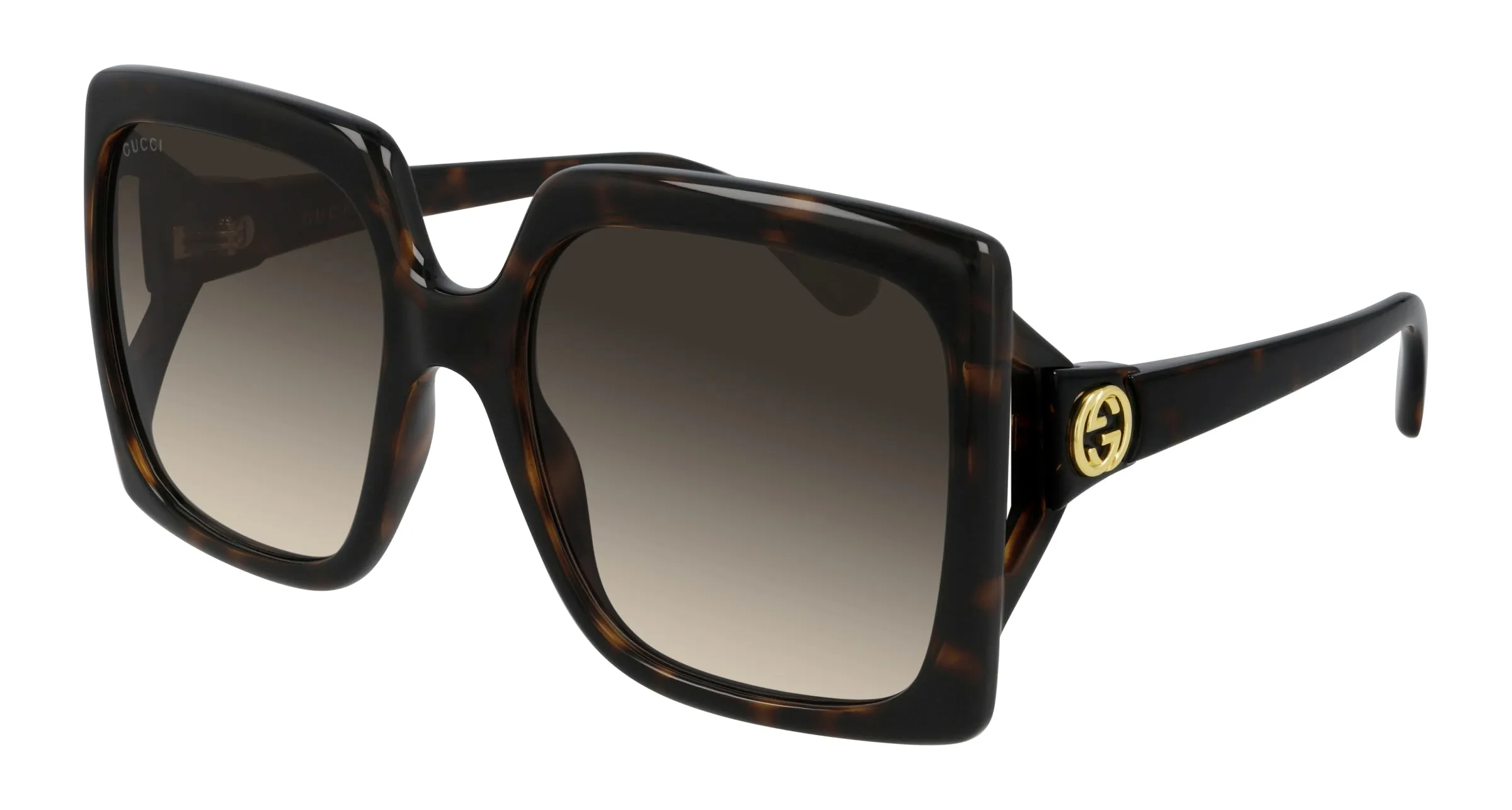 Gucci GG0876S 002 Occhiali da sole Iniettato Havana Marrone Squadrata Normale Sfumato - immagine 1