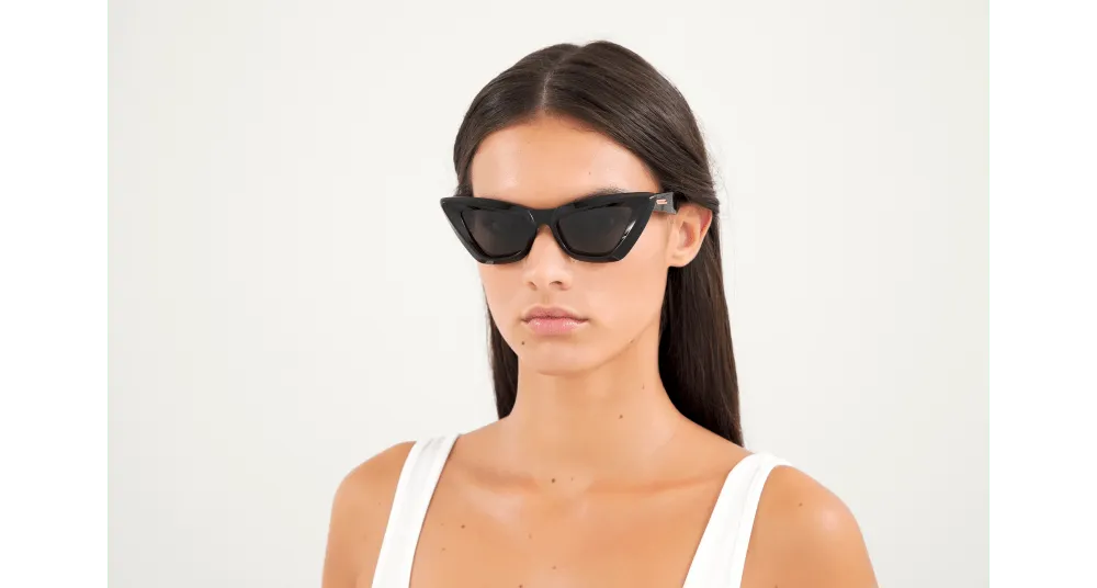 Bottega Veneta BV1101S 001 Occhiali da sole Acetato Nero Grigio Cat Eye Normale - immagine 2