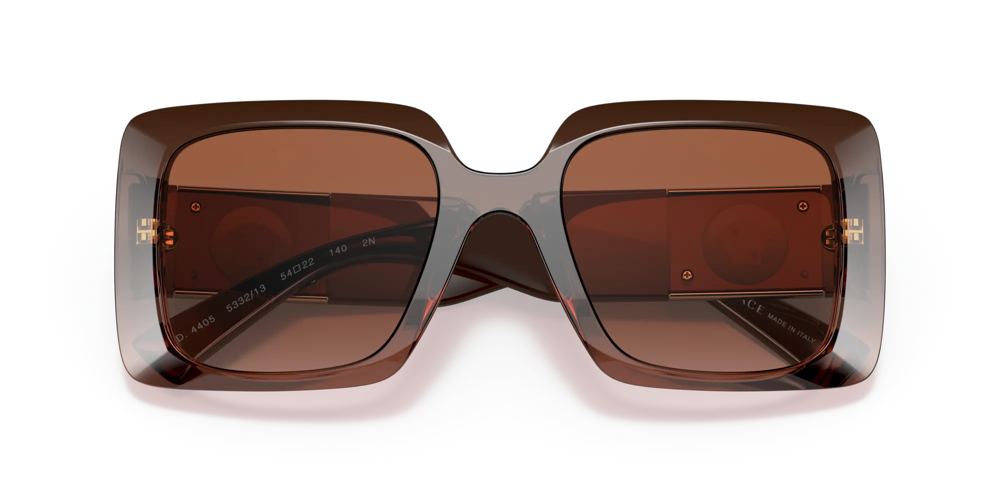 Versace VE4405 533213 Occhiali da sole Acetato Marrone Marrone Squadrata Normale Sfumato - immagine 2