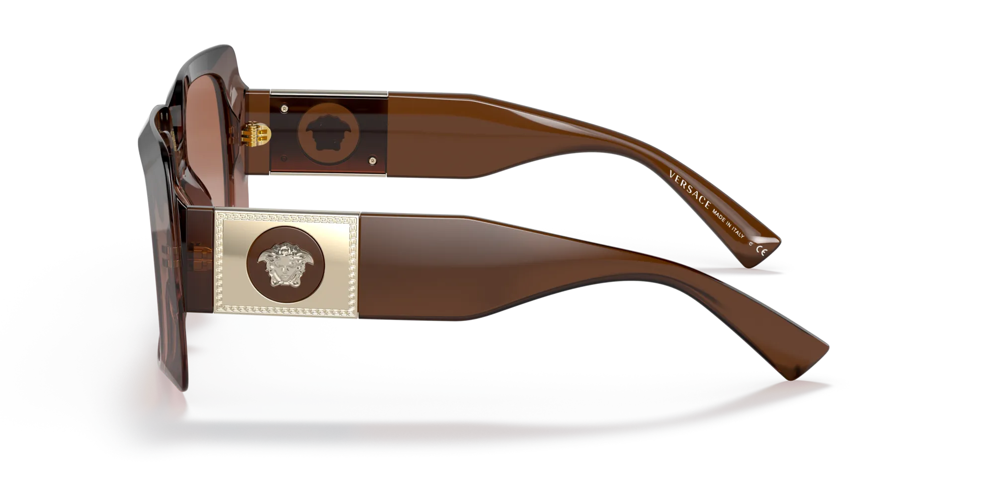 Versace VE4405 533213 Occhiali da sole Acetato Marrone Marrone Squadrata Normale Sfumato - immagine 4