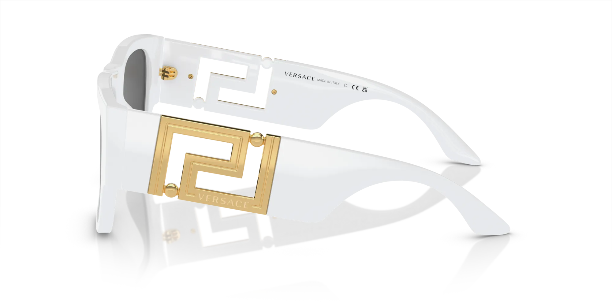 Versace VE4403 314/87 Occhiali da sole Acetato Bianco Grigio Squadrata Normale - immagine 4