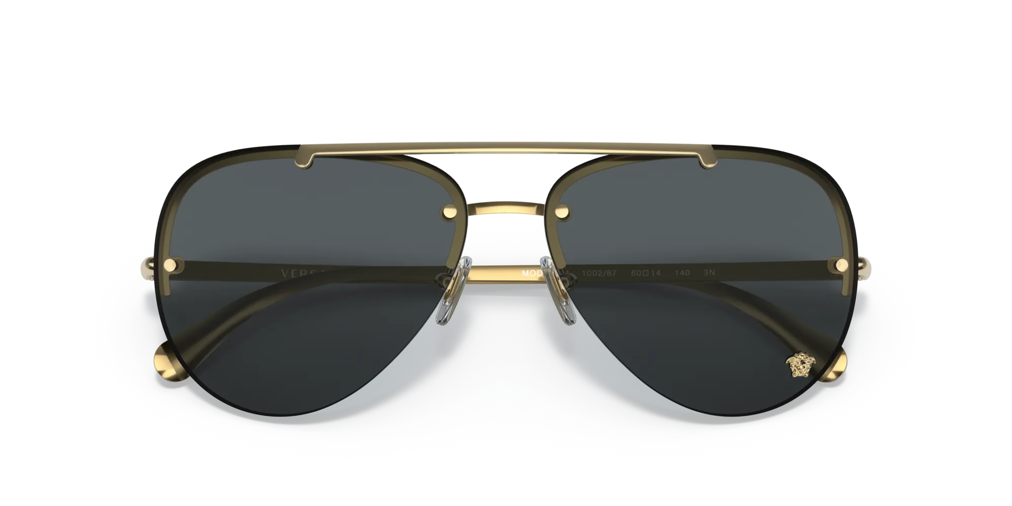 Versace VE2231 100287 Occhiali da sole Metallo Oro Grigio Pilot Normale - immagine 2
