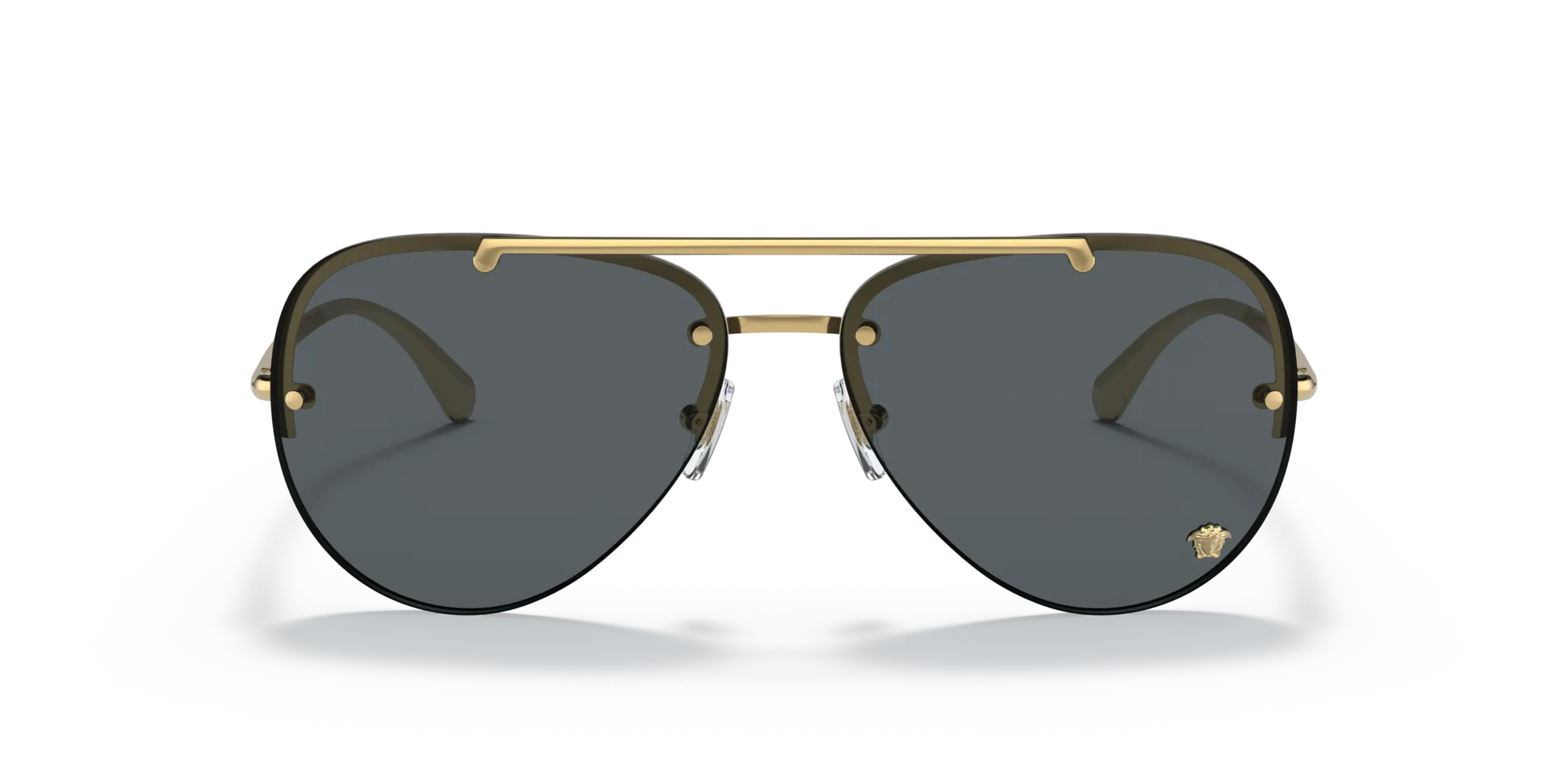 Versace VE2231 100287 Occhiali da sole Metallo Oro Grigio Pilot Normale - immagine 3