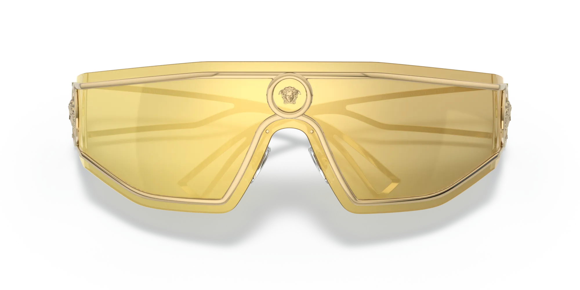 Versace VE2226 10027P Occhiali da sole Metallo Oro Marrone Geometrica Specchiate Specchiato - immagine 2