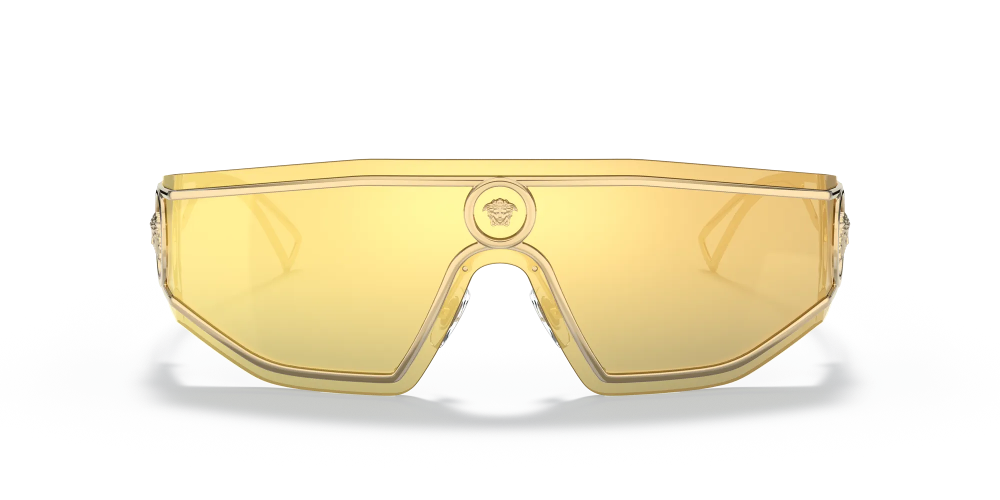 Versace VE2226 10027P Occhiali da sole Metallo Oro Marrone Geometrica Specchiate Specchiato - immagine 3