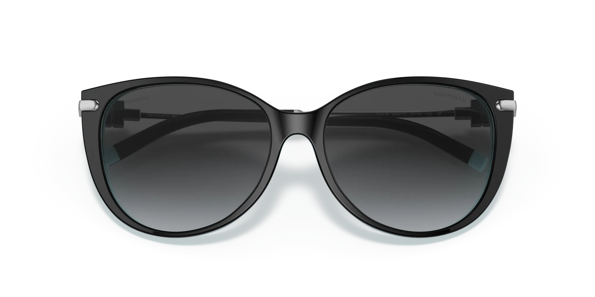 Tiffany TF4178 8055T3 Occhiali da sole Acetato Nero Grigio Cat Eye Polarizzata Sfumato - immagine 2