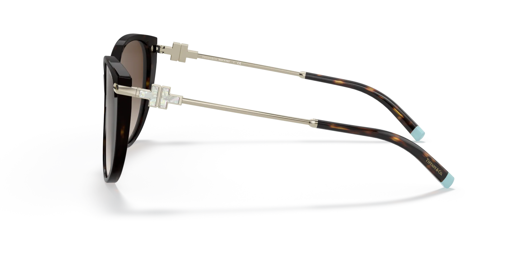 Tiffany TF4178 80153B Occhiali da sole Acetato Tartaruga Marrone Cat Eye Normale Sfumato - immagine 4