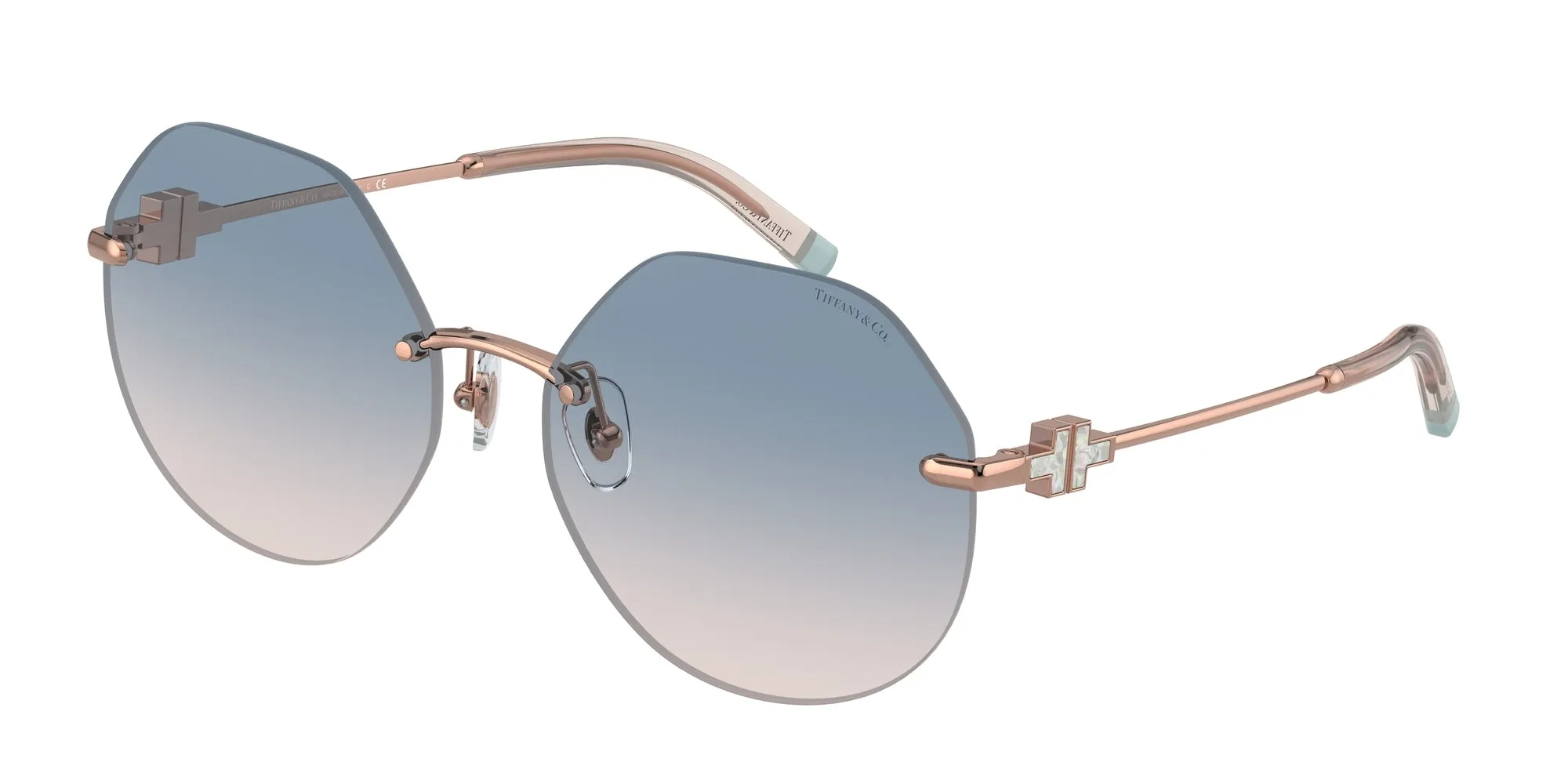 Tiffany TF3077 616016 Occhiali da sole Metallo Rosso Blu Geometrica Normale Sfumato - immagine 1