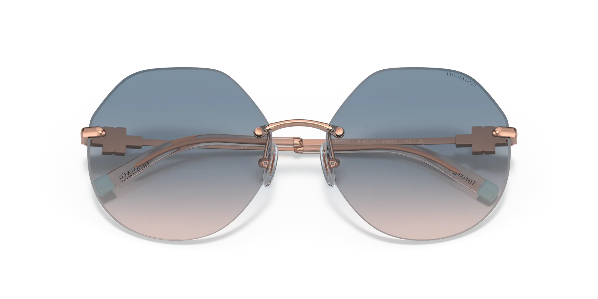 Tiffany TF3077 616016 Occhiali da sole Metallo Rosso Blu Geometrica Normale Sfumato - immagine 2