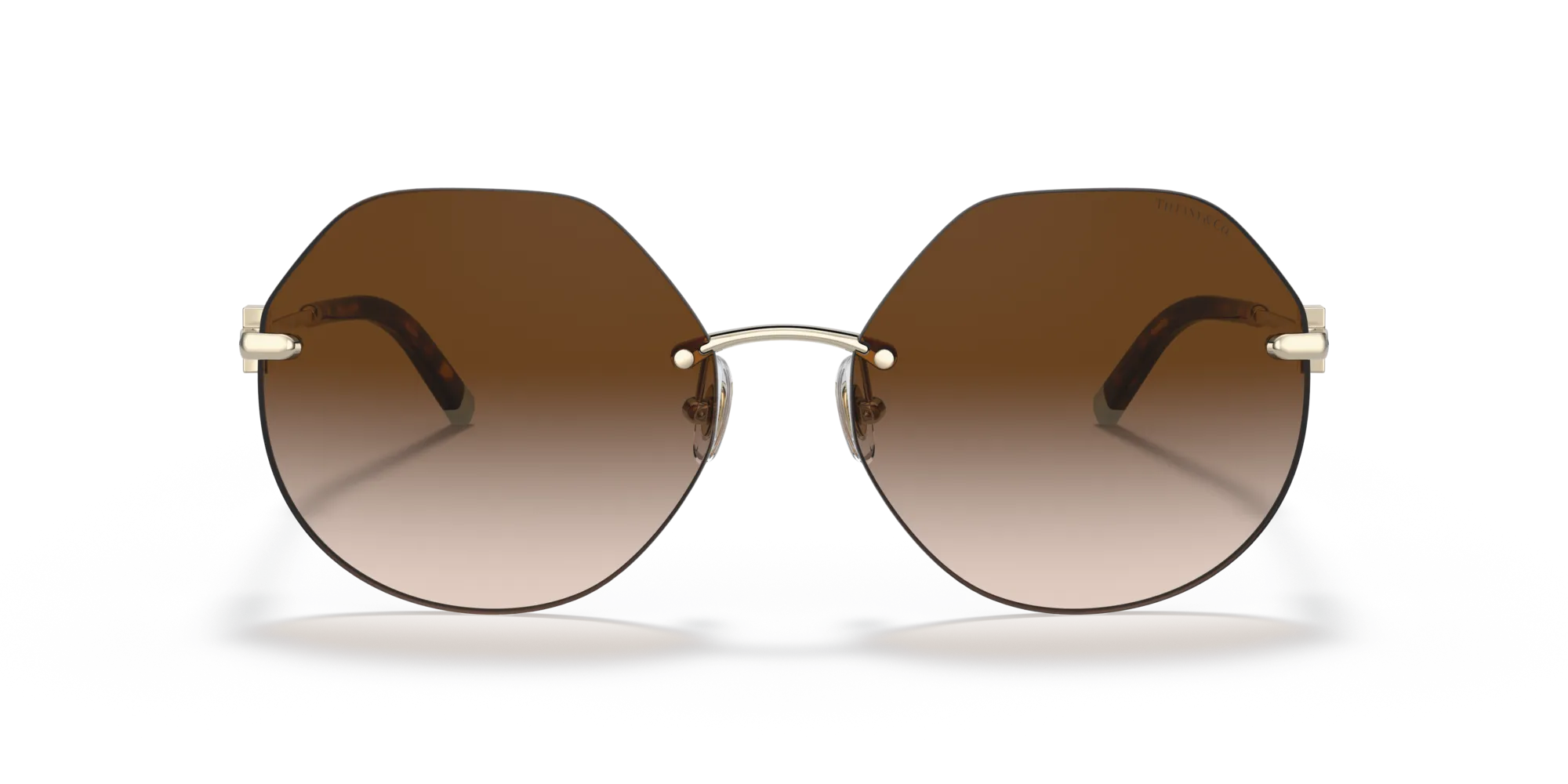 Tiffany TF3077 60213B Occhiali da sole Metallo Oro Marrone Geometrica Normale Sfumato - immagine 3