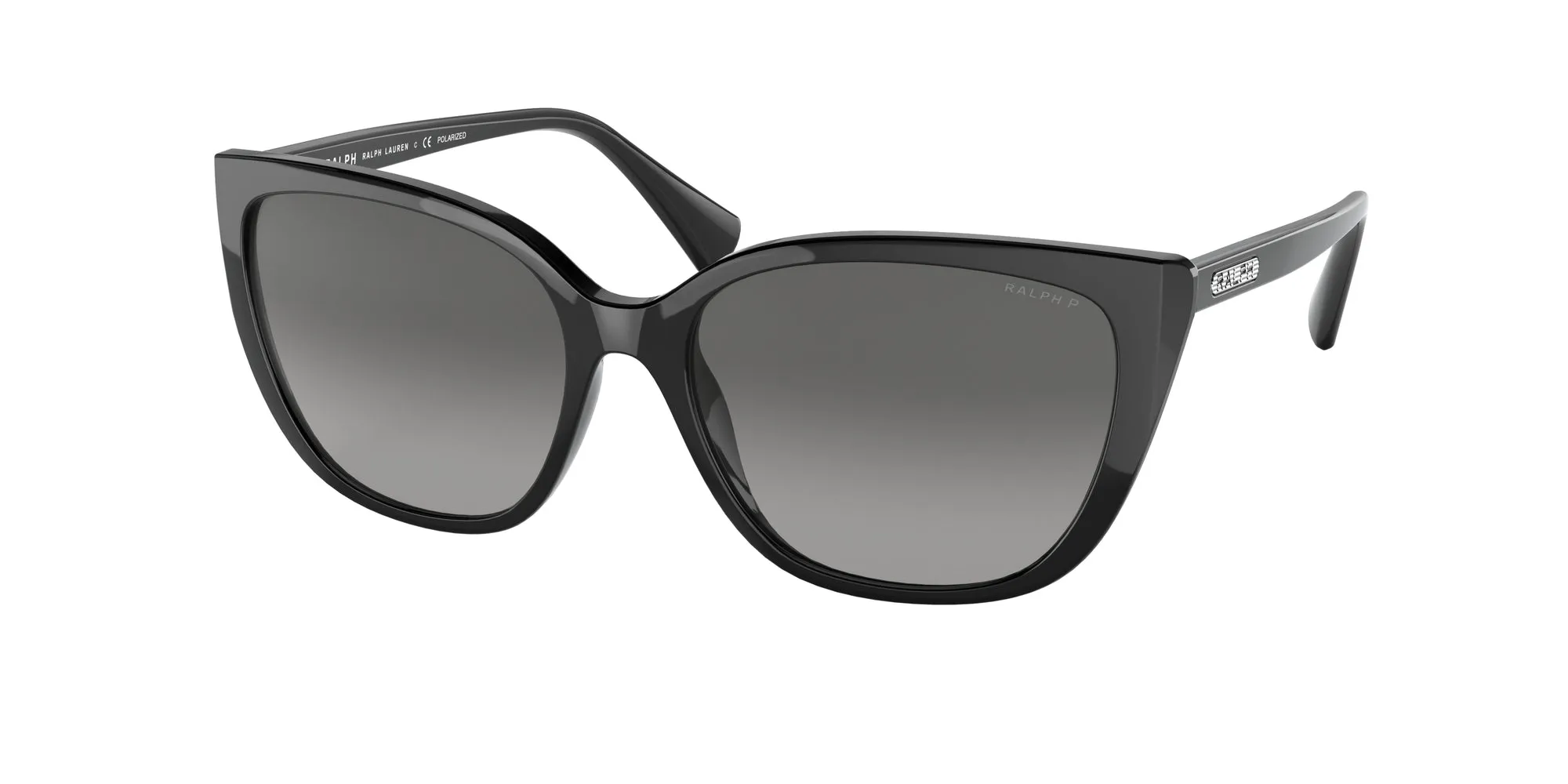 Ralph Lauren RA5274 5001T3 Occhiali da sole Iniettato Nero Grigio Farfalla Polarizzata Sfumato - immagine 1