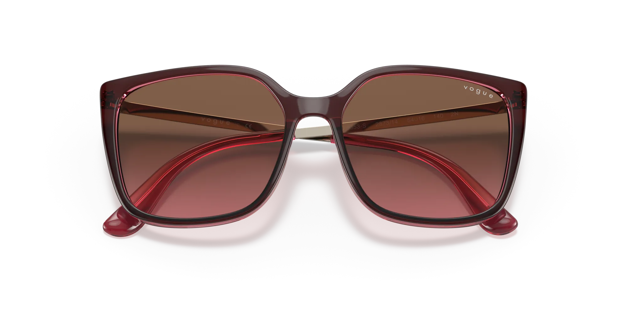 VOGUE EYEWEAR VO5353S 287314 Occhiali da sole Iniettato Rosso Rosa Squadrata Normale Sfumato - immagine 2