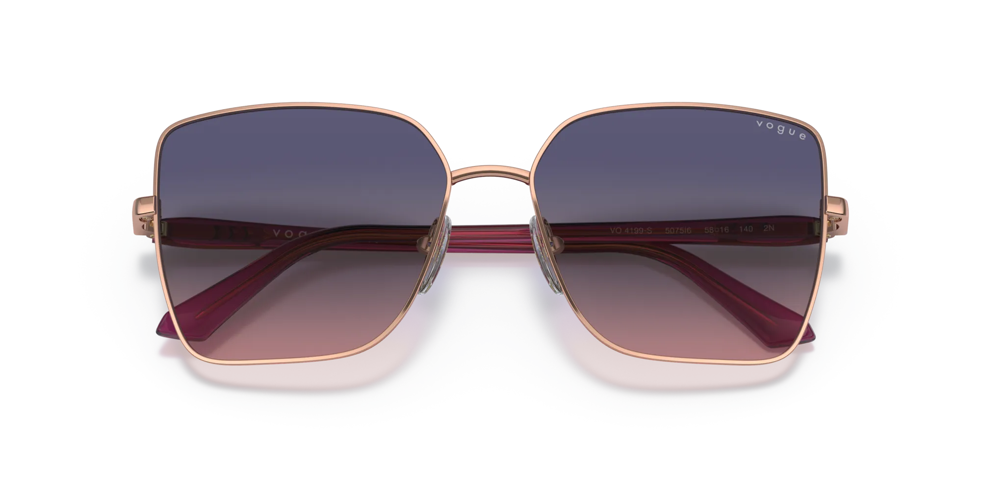 VOGUE EYEWEAR VO4199S 5075I6 Occhiali da sole Metallo Rosa Rosa Farfalla Normale Sfumato - immagine 2