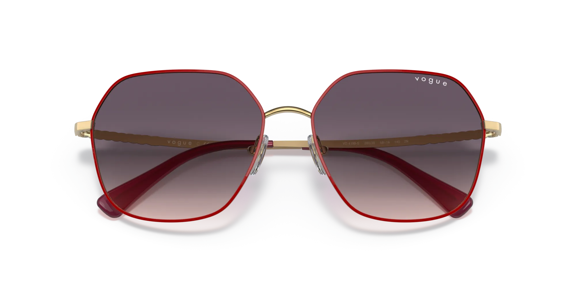 VOGUE EYEWEAR VO4198S 280/36 Occhiali da sole Metallo Rosso Rosa Geometrica Normale Sfumato - immagine 2