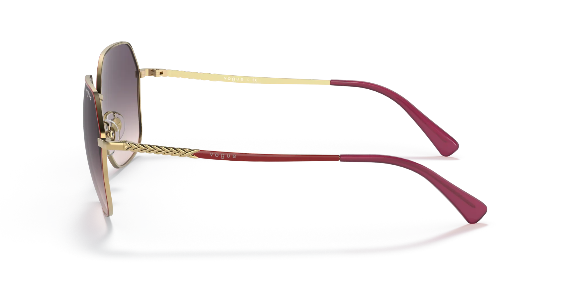 VOGUE EYEWEAR VO4198S 280/36 Occhiali da sole Metallo Rosso Rosa Geometrica Normale Sfumato - immagine 4