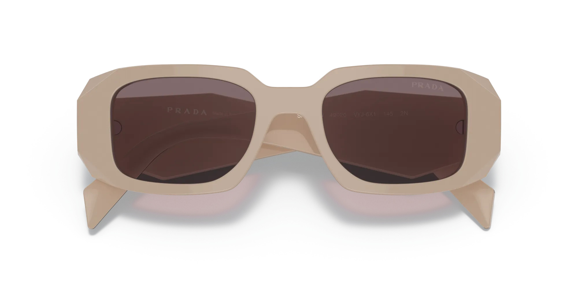 Prada PR 17WS VYJ6X1 Occhiali da sole Acetato Rosa Marrone Squadrata Normale - immagine 2
