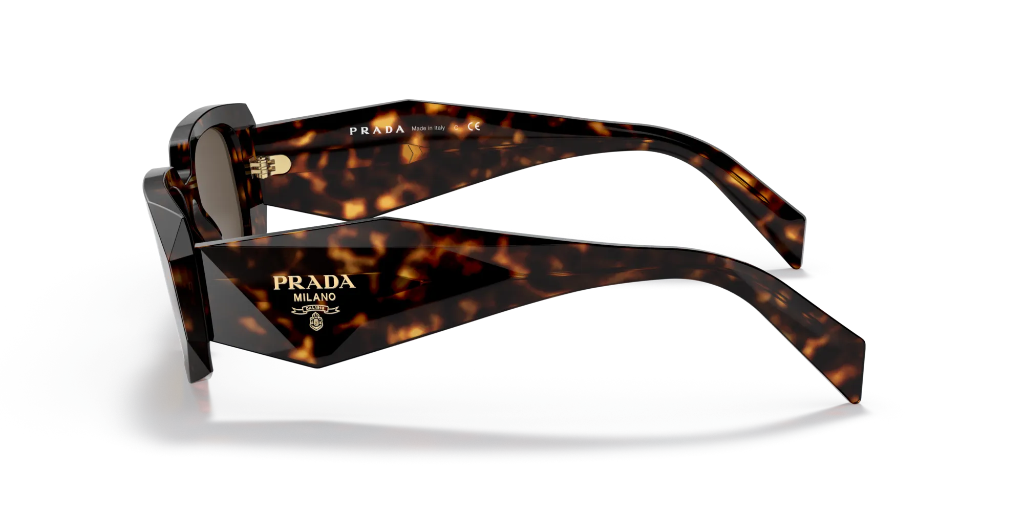 Prada PR 17WS 2AU8C1 Occhiali da sole Acetato Tartaruga Marrone Squadrata Normale - immagine 4