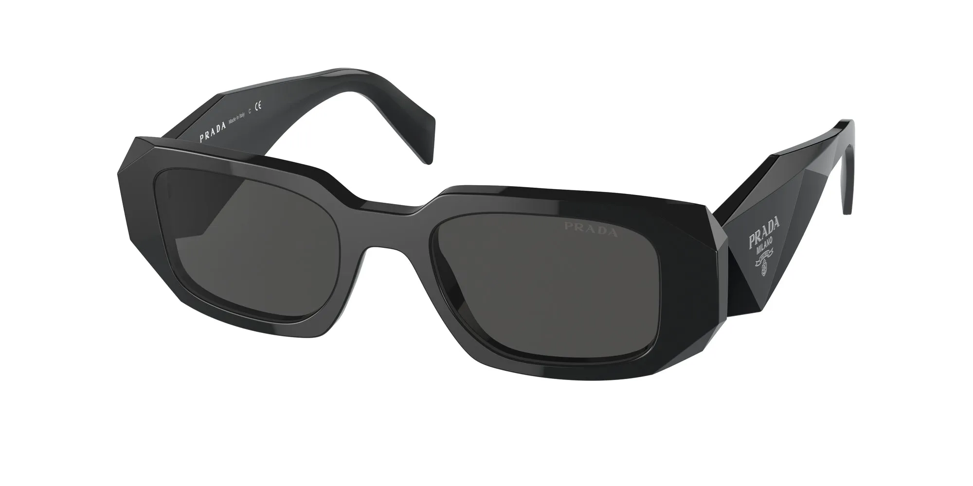 Prada PR 17WS 1AB5S0 Occhiali da sole Acetato Nero Grigio Squadrata Normale - immagine 1