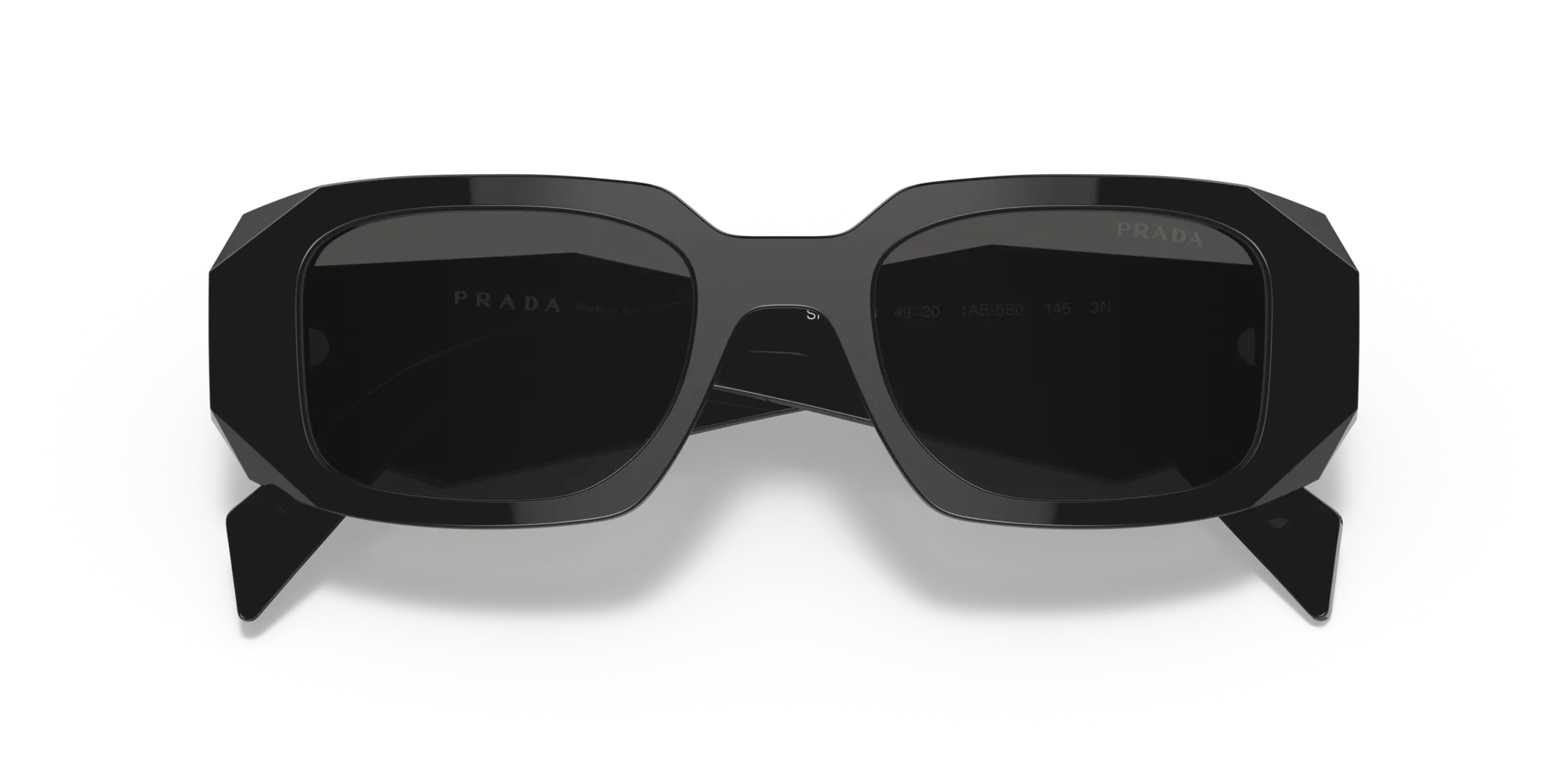 Prada PR 17WS 1AB5S0 Occhiali da sole Acetato Nero Grigio Squadrata Normale - immagine 2