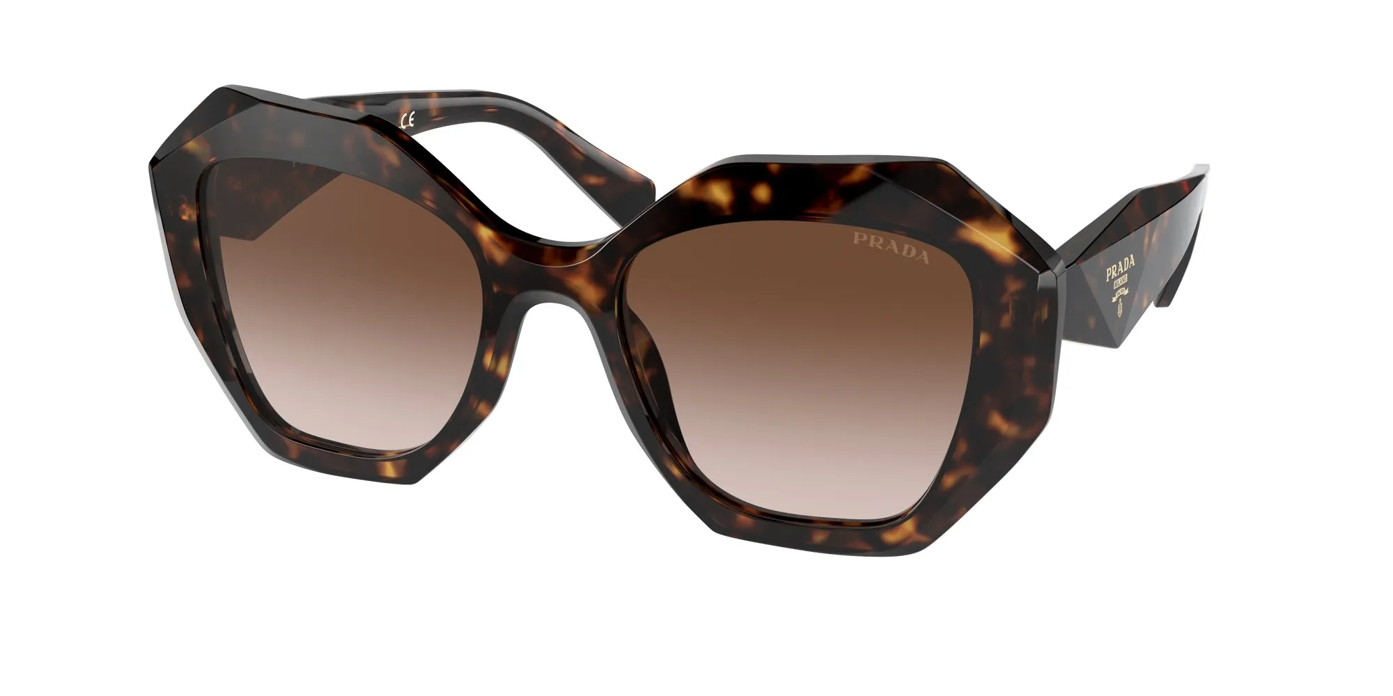 Prada PR 16WS 2AU6S1 Occhiali da sole Acetato Tartaruga Marrone Geometrica Normale Sfumato - immagine 1