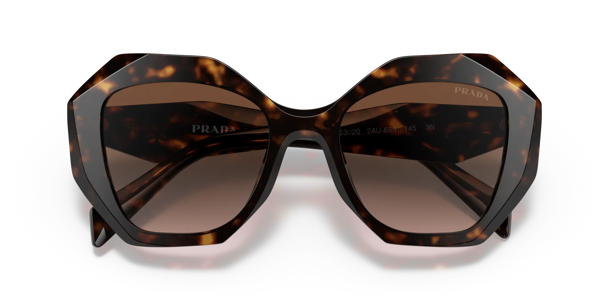 Prada PR 16WS 2AU6S1 Occhiali da sole Acetato Tartaruga Marrone Geometrica Normale Sfumato - immagine 2