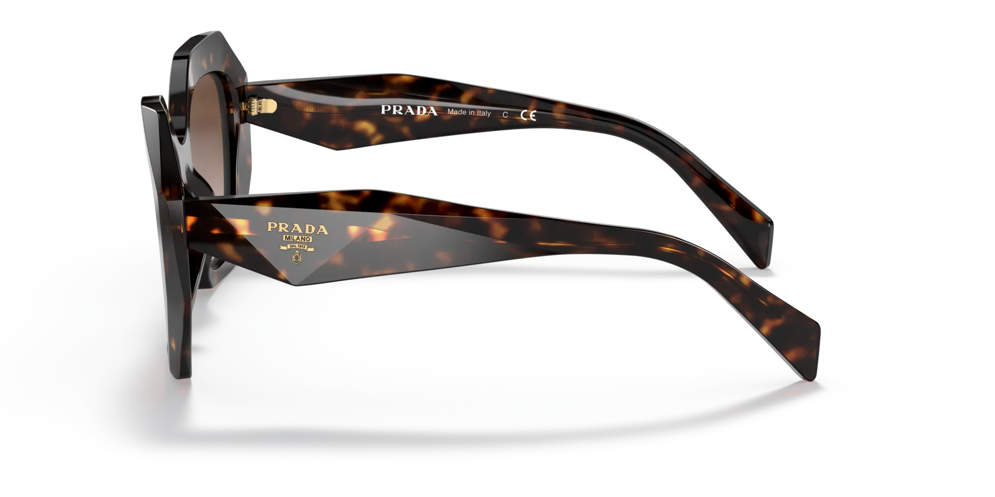 Prada PR 16WS 2AU6S1 Occhiali da sole Acetato Tartaruga Marrone Geometrica Normale Sfumato - immagine 4