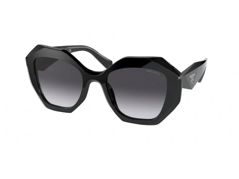 Prada PR 16WS 1AB5D1 Occhiali da sole Acetato Nero Grigio Geometrica Normale Sfumato - immagine 1