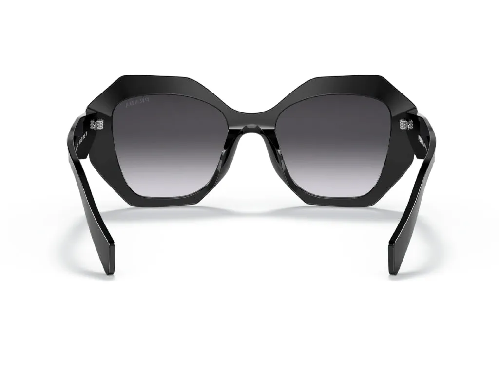 Prada PR 16WS 1AB5D1 Occhiali da sole Acetato Nero Grigio Geometrica Normale Sfumato - immagine 2