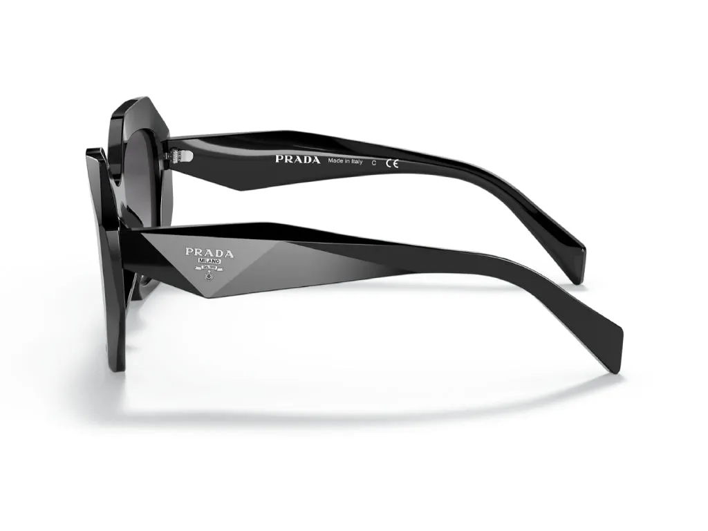 Prada PR 16WS 1AB5D1 Occhiali da sole Acetato Nero Grigio Geometrica Normale Sfumato - immagine 3
