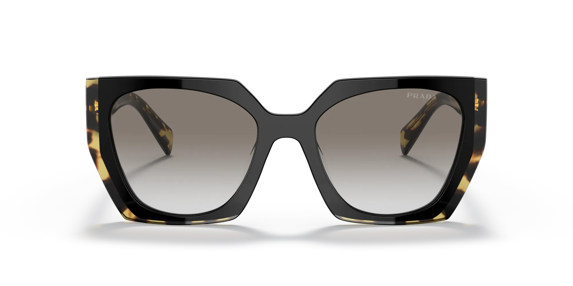 Prada PR 15WS 3890A7 Occhiali da sole Acetato Nero Grigio Squadrata Normale Sfumato - immagine 3