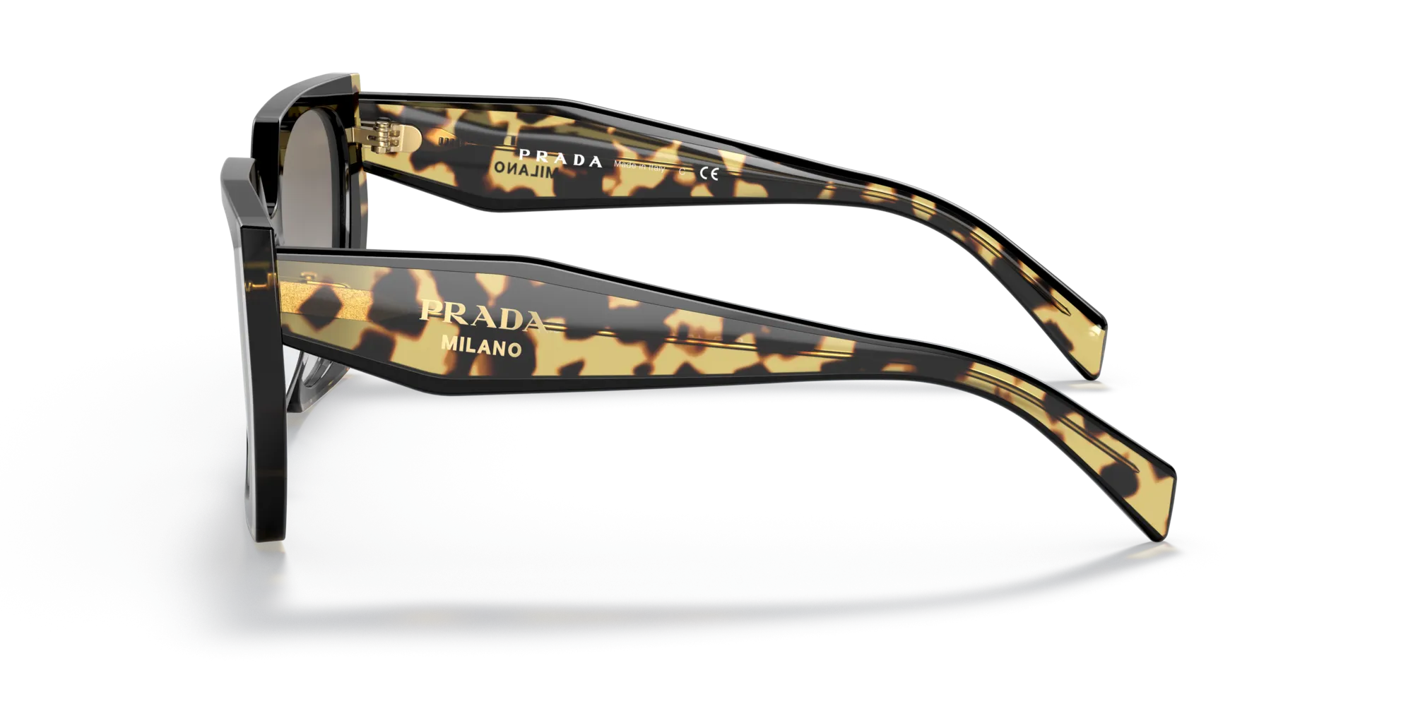 Prada PR 15WS 3890A7 Occhiali da sole Acetato Nero Grigio Squadrata Normale Sfumato - immagine 4