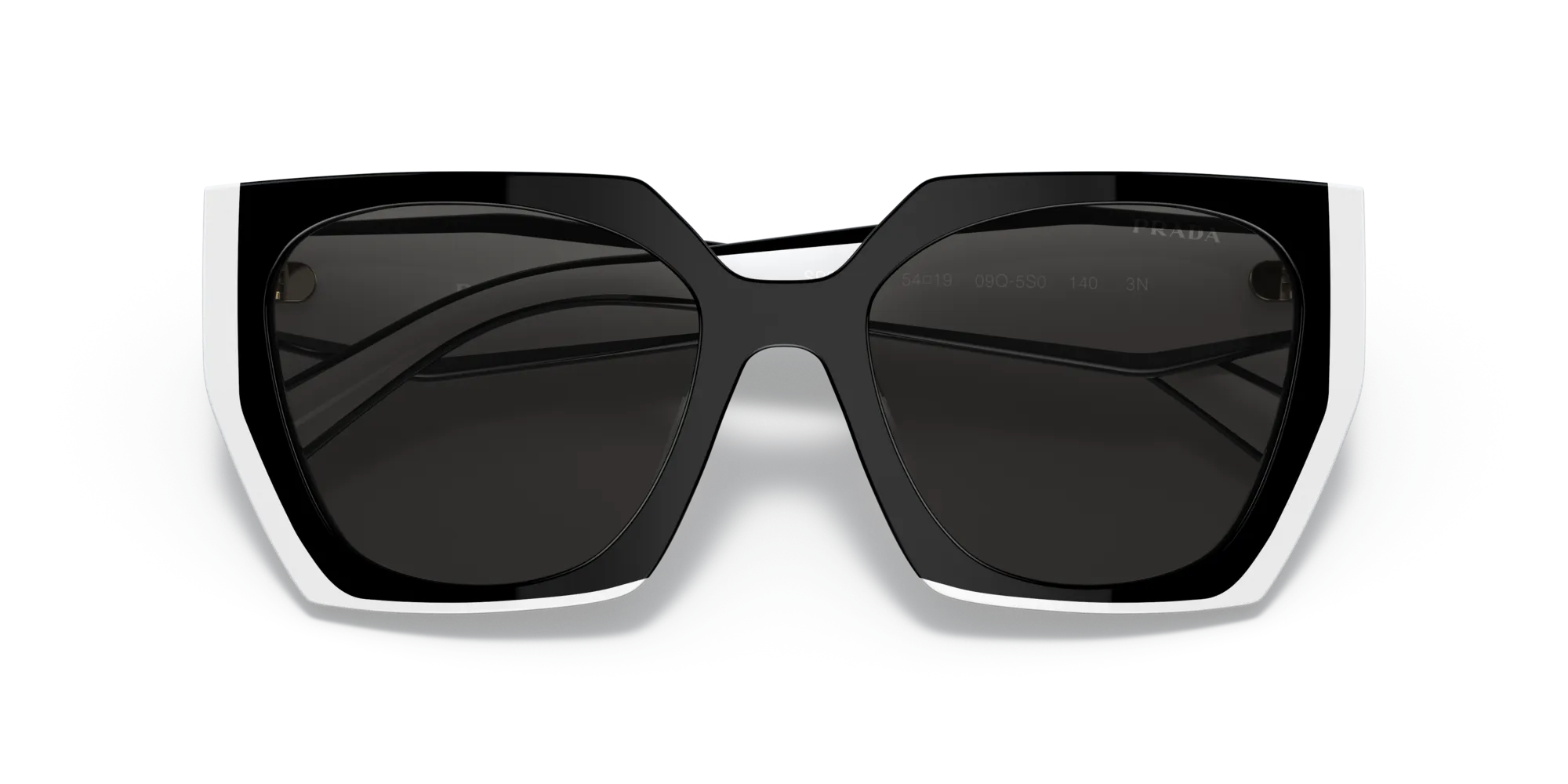 Prada PR 15WS 09Q5S0 Occhiali da sole Acetato Nero Grigio Squadrata Normale - immagine 2