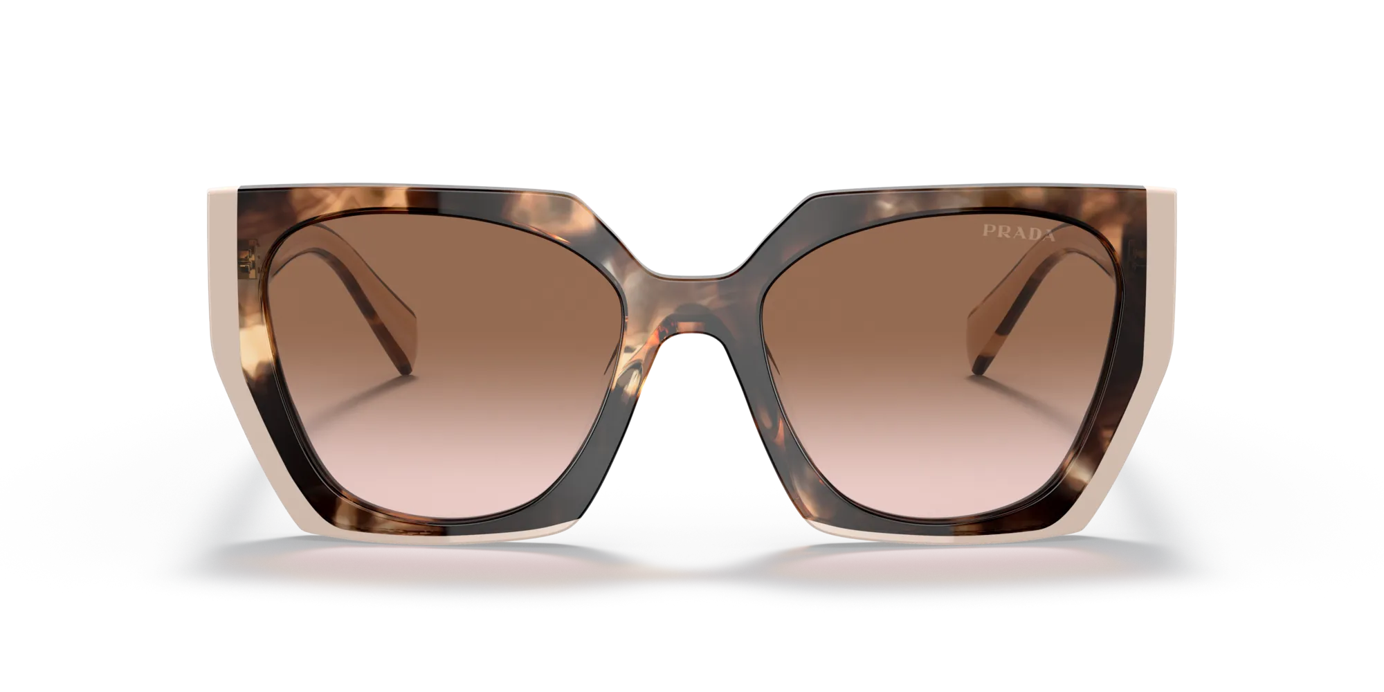 Prada PR 15WS 01R0A6 Occhiali da sole Acetato Tartaruga Marrone Squadrata Normale Sfumato - immagine 3