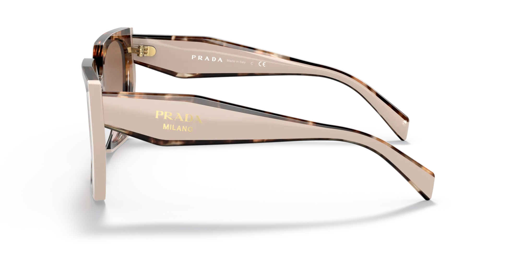 Prada PR 15WS 01R0A6 Occhiali da sole Acetato Tartaruga Marrone Squadrata Normale Sfumato - immagine 4