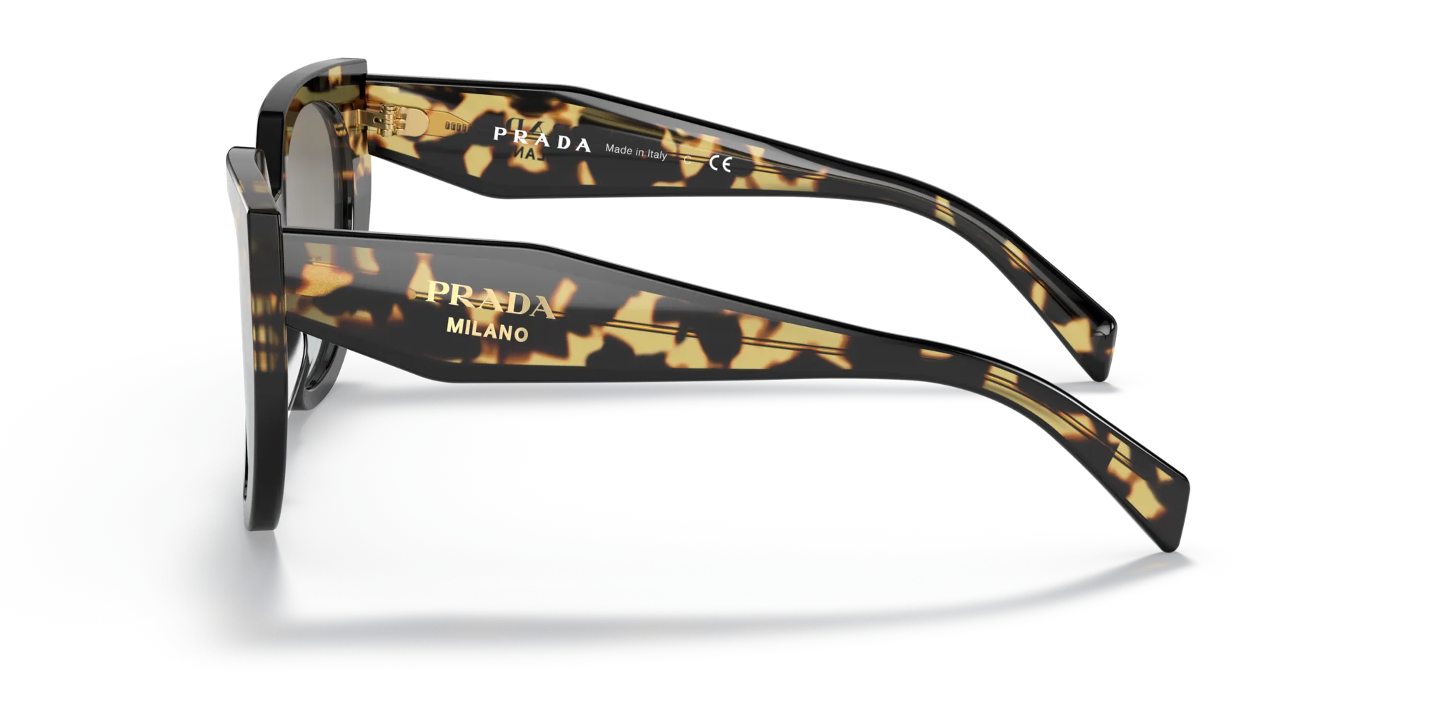 Prada PR 14WS 3890A7 Occhiali da sole Acetato Nero Grigio Cat Eye Normale Sfumato - immagine 4