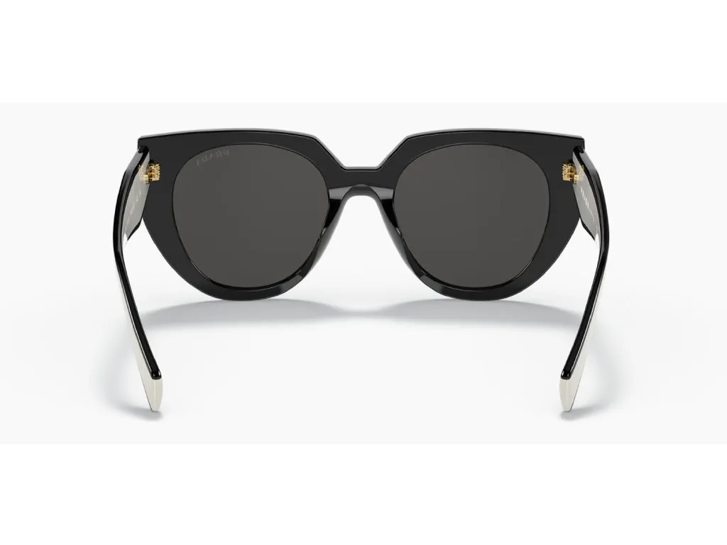 Prada PR 14WS 09Q5S0 Occhiali da sole Acetato Nero Grigio Cat Eye Normale - immagine 2