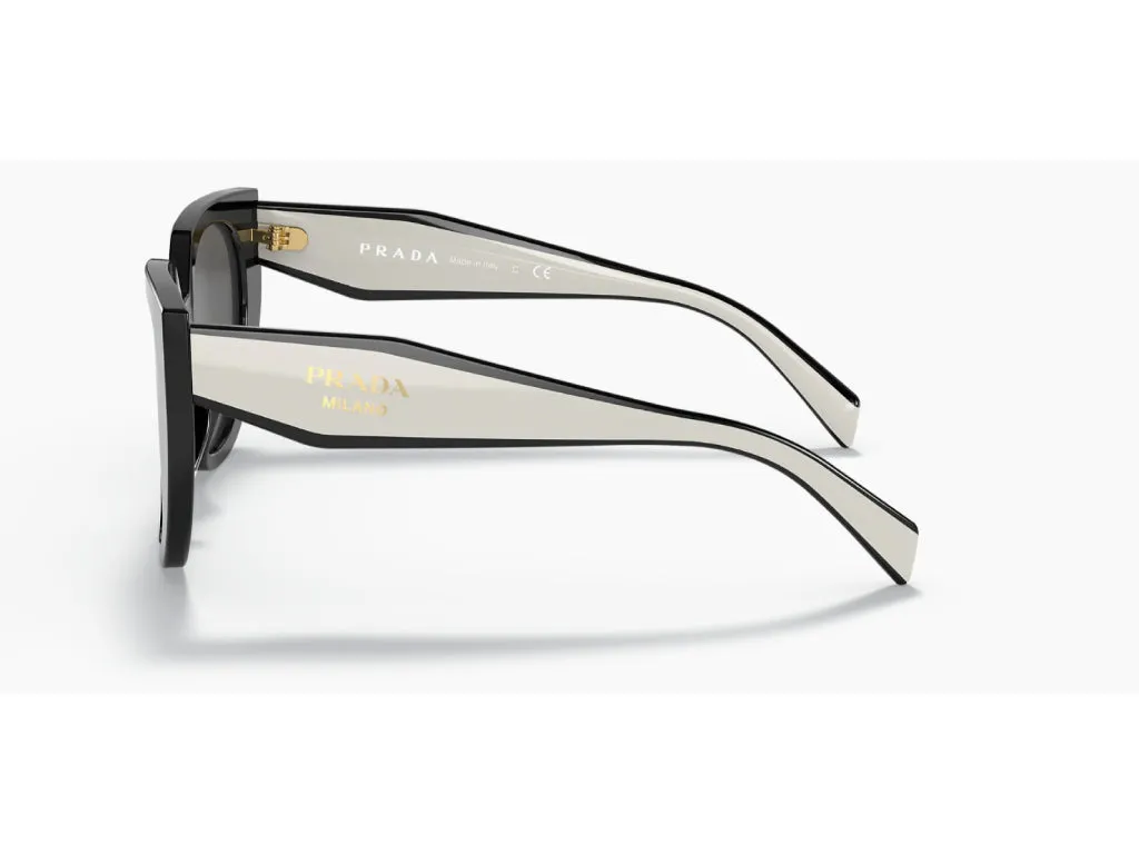 Prada PR 14WS 09Q5S0 Occhiali da sole Acetato Nero Grigio Cat Eye Normale - immagine 3