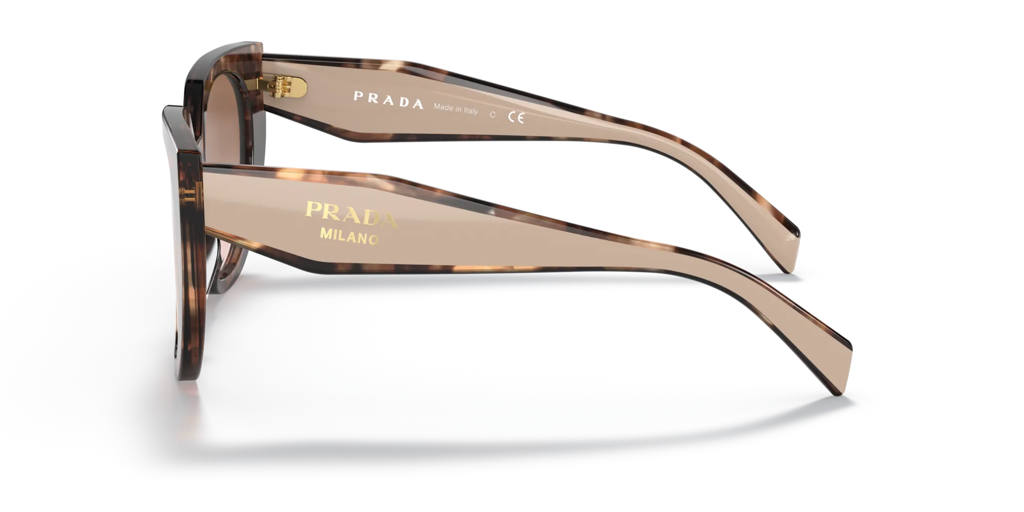 Prada PR 14WS 01R0A6 Occhiali da sole Acetato Tartaruga Marrone Cat Eye Normale Sfumato - immagine 4