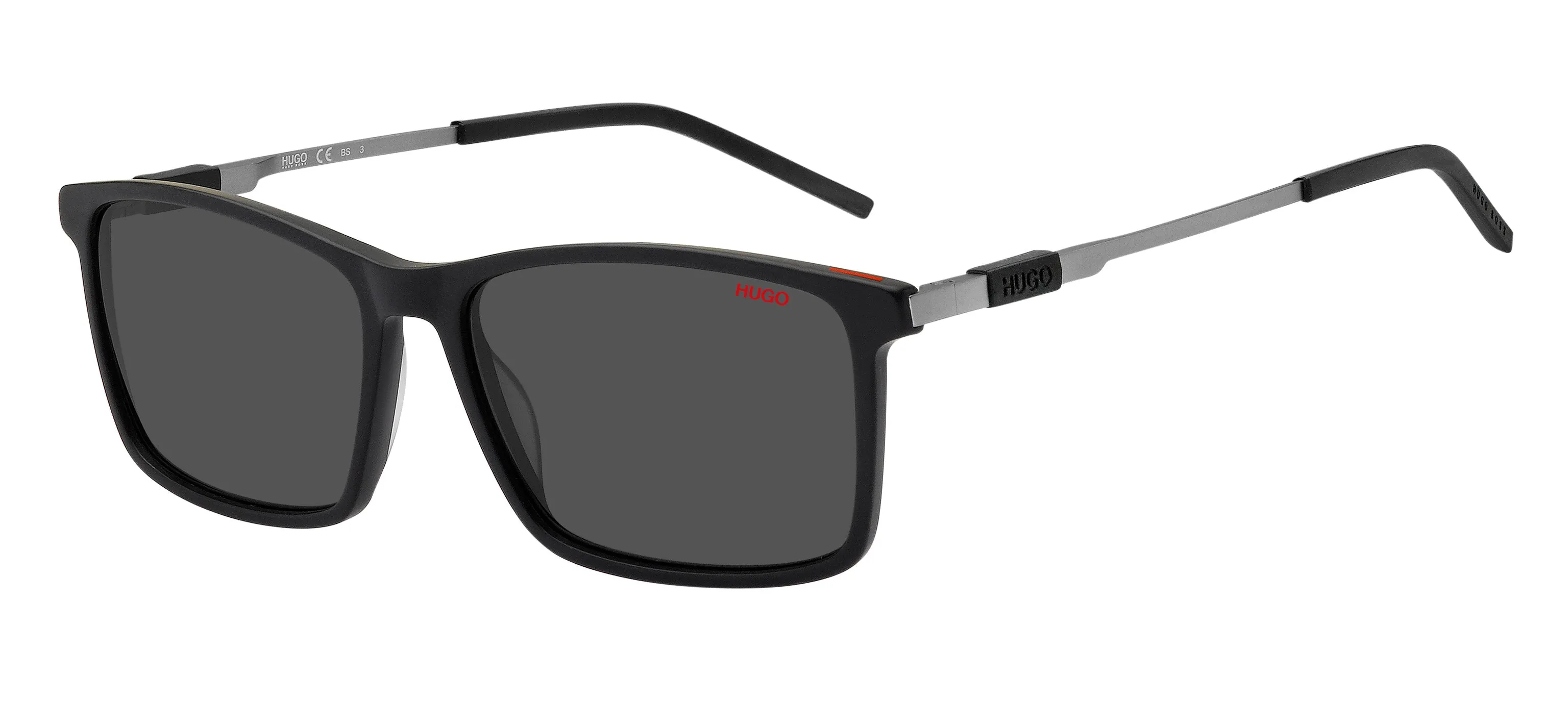 Hugo Boss HG 1099/S 003/IR Occhiali da sole Acetato Nero-opaco Grigio Squadrata Normale - immagine 1