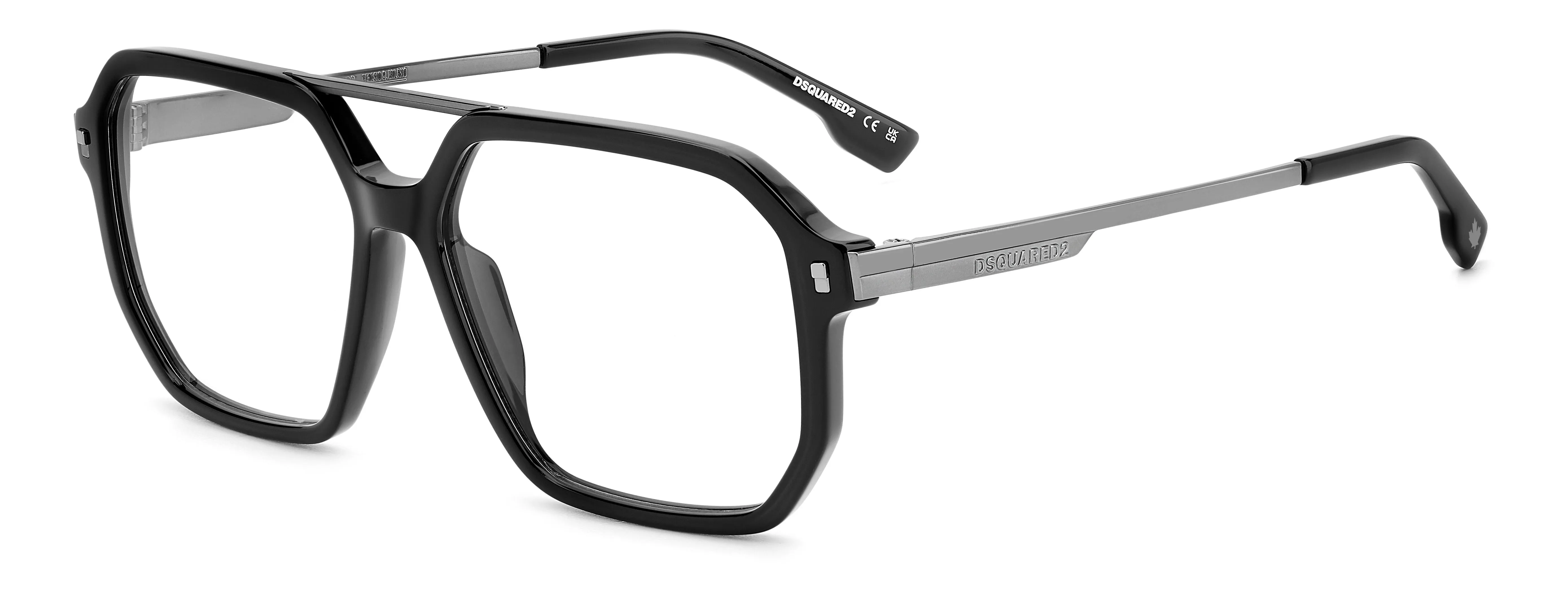 Dsquared2 D2 0123 ANS Montature da vista Acetato Nero Squadrata - immagine 1