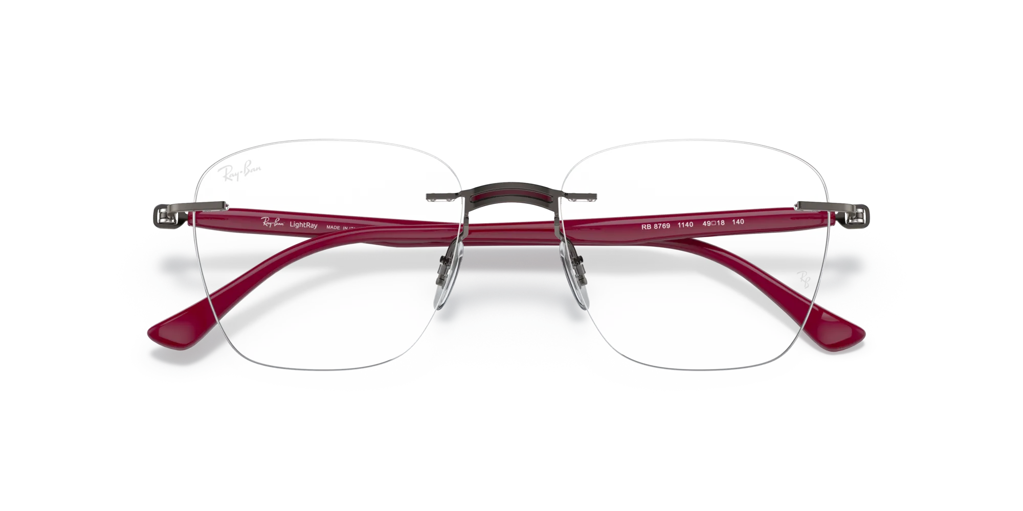 Ray - Ban RX8769 1140 Montature da vista Titanio Bordeaux Squadrata - immagine 2