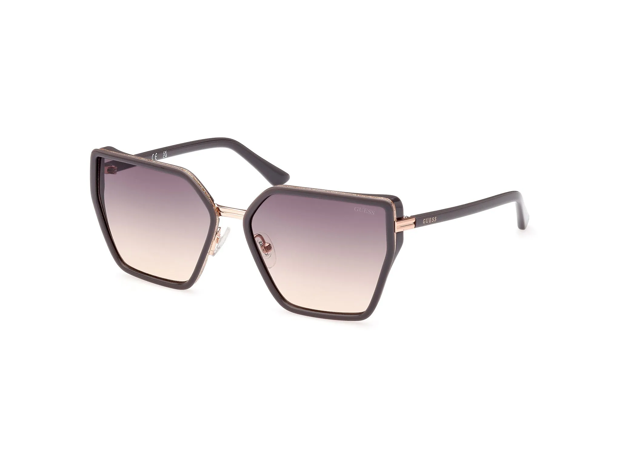 Guess GU7871 20B Occhiali da sole Iniettato Grigio Grigio Farfalla Normale Sfumato - immagine 1