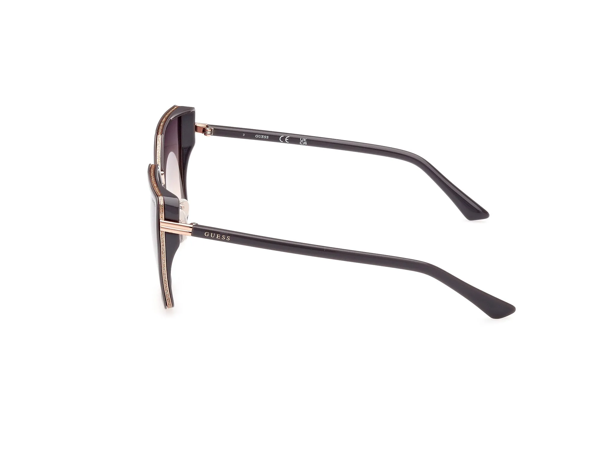 Guess GU7871 20B Occhiali da sole Iniettato Grigio Grigio Farfalla Normale Sfumato - immagine 3