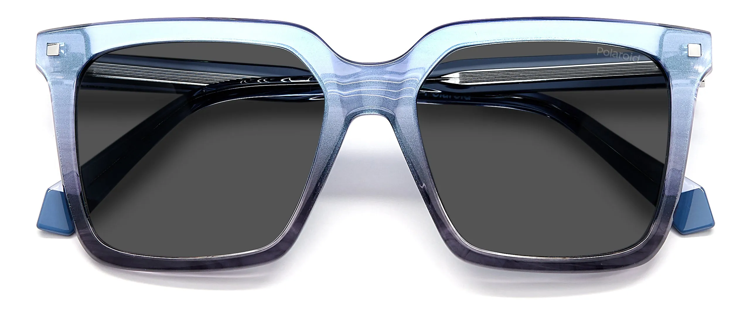 Polaroid PLD 4115/S/X WS6/M9 Occhiali da sole Acetato Azzurro Grigio Squadrata Polarizzata - immagine 3